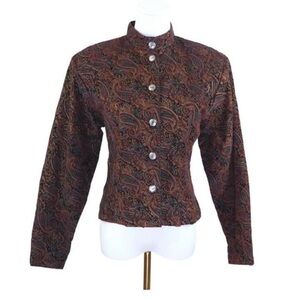 Vintage Paisley Stand Collar Cotton Jacket 90s Tapestry Blazer Canada